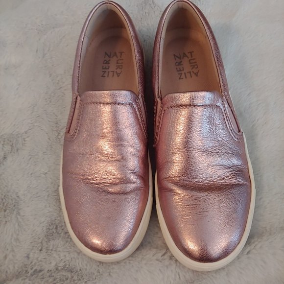 Naturalizer Shoes - Naturalizer pale pink metallic leather slipon loafer size 7